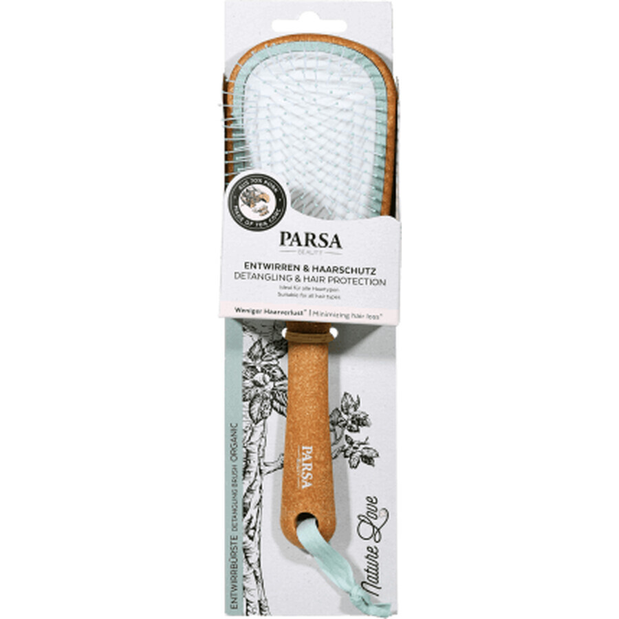 Parsa Beauty Grande brosse à cheveux démêlante ovale en liège, 1 pièce