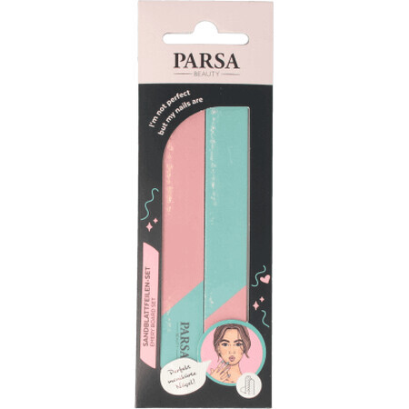 Parsa Beauty Roze/blauwe nagelvijlenset, 2 stuks