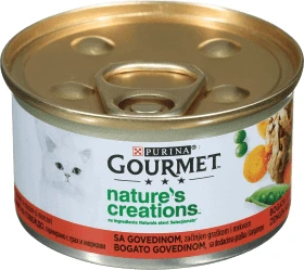 Purina Gourmet Nat Kattenvoer met Rundvlees en Erwten, 85 g