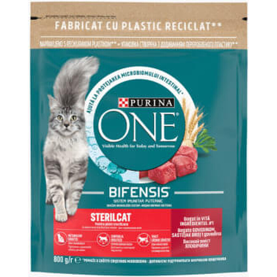 Purina One Droog kattenvoer met rundvlees, 800 g