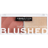 Revolution Relove Colour Play Blushed blush and highlighter duo palette Kindness, 2.9 g