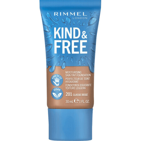 Rimmel London Kind&amp;Free 201 Classic Beige Foundation, 30 ml