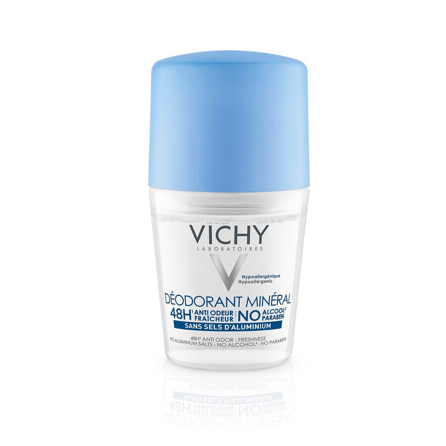 Vichy 48h Deodorant roll-on mineraal zonder aluminiumzouten, 50 ml