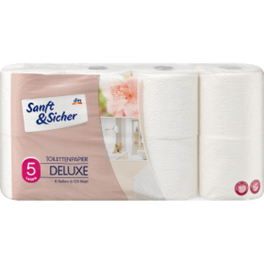 Sanft&amp;Sicher Toiletpapier wit deluxe, 8 st.