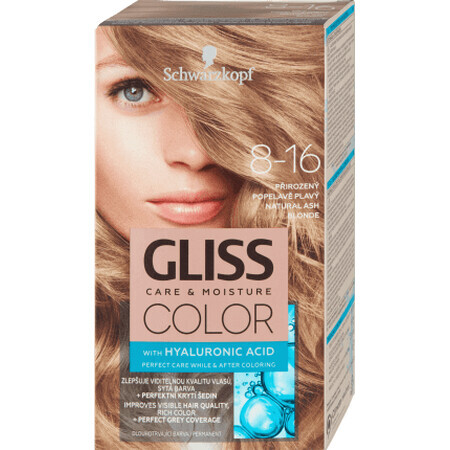 Schwarzkopf Gliss Color Permanent Haarkleuring 8-16 Natuurlijk Grijs Blond, 1 st