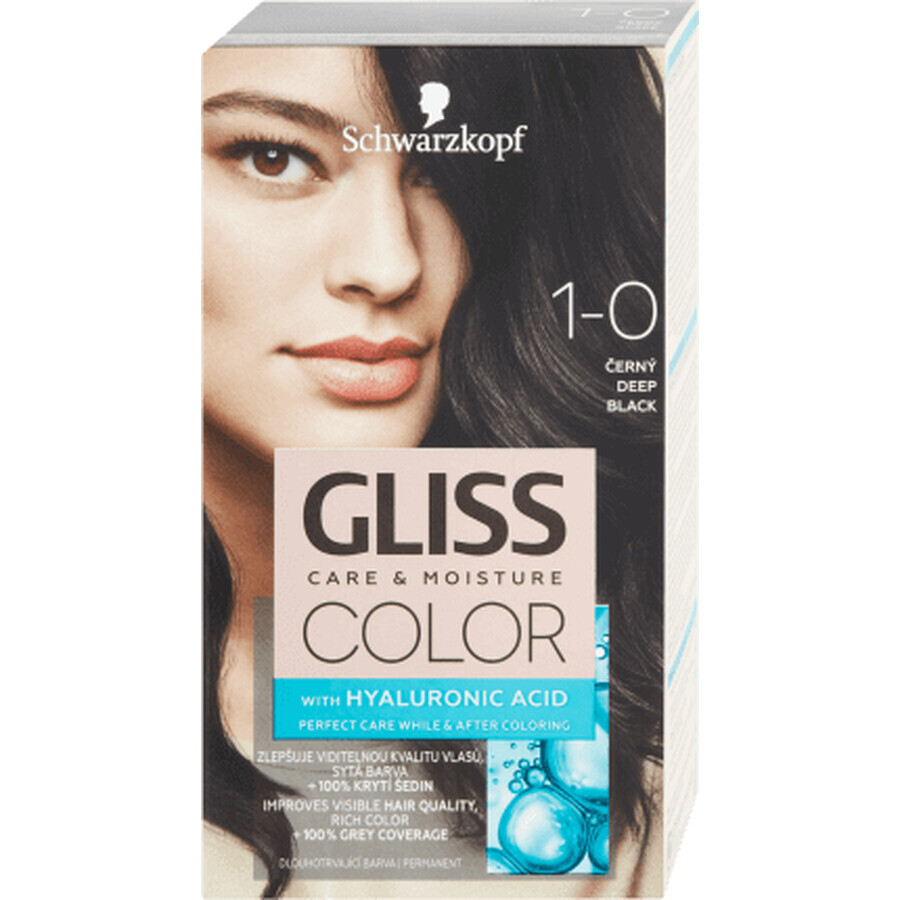 Schwarzkopf Gliss Color Tinte Permanente 1-0 Negro Intenso, 1 unidad