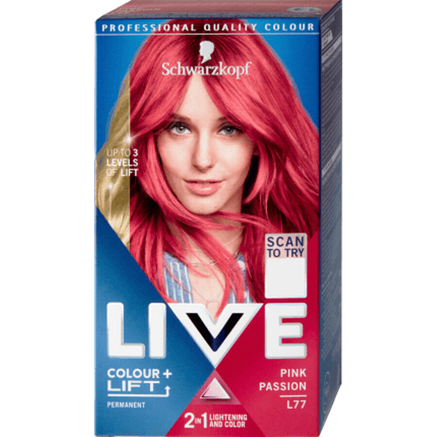 Schwarzkopf Live Tintura Permanente Per Capelli L 77 Rosa Passi, 142 g