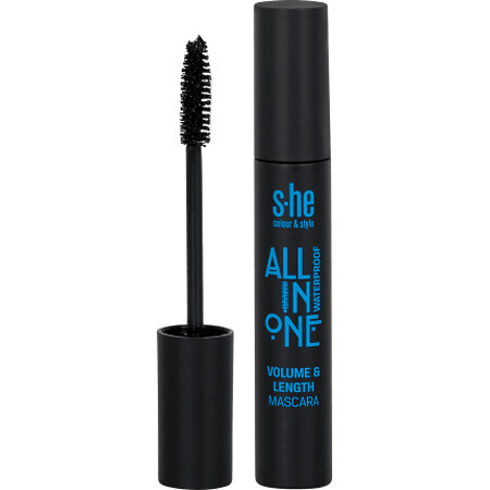 S-he colour&style All in one mascara Volum Waterproof Nr. 171/002, 12 ml