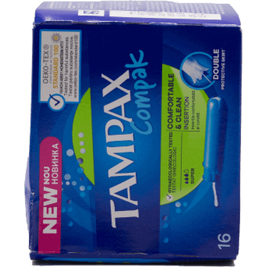 Tamponi interni Tampax Compak Super, 16 pz