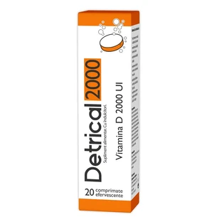 Detrical D3 2000 IE, 20 bruistabletten, Zdrovit 