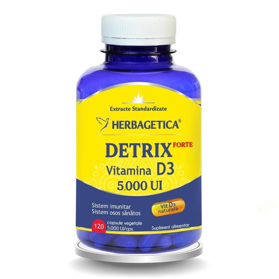 Detrix Forte Vitamin D3 5000 IU, 120 Kapseln, Herbagetica